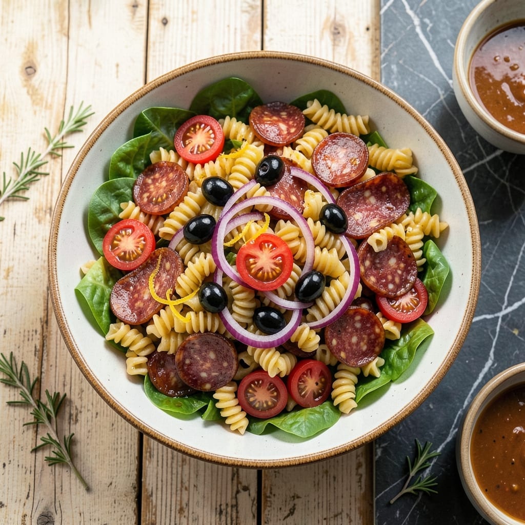 Italian Pasta Salad Recipe With Salami: Mediterranean Flavors in Every Bite Italian Pasta Salad Recipe With Salami: Mediterranean Flavors in Every Bite