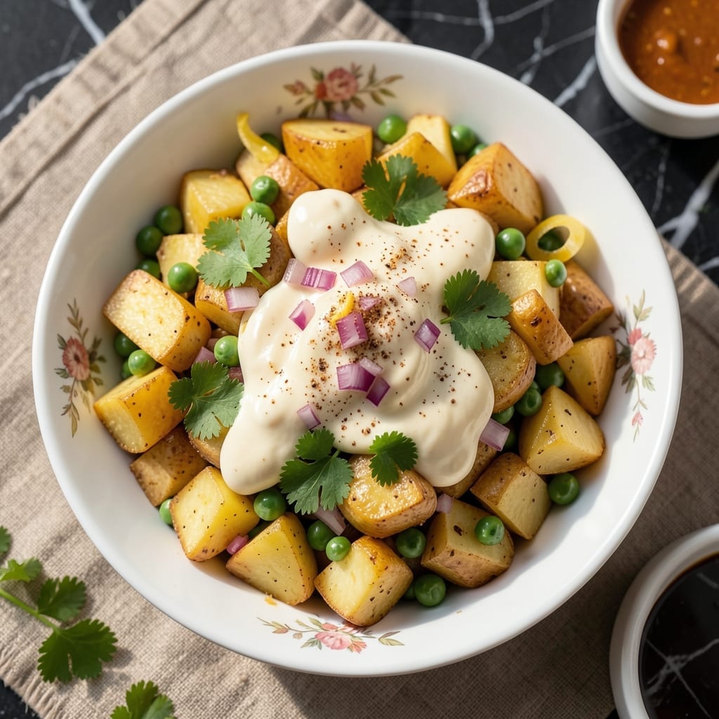 Mayonnaise Salad Recipe Indian: Spiced Potato and Pea Creaminess Mayonnaise Salad Recipe Indian: Spiced Potato and Pea Creaminess