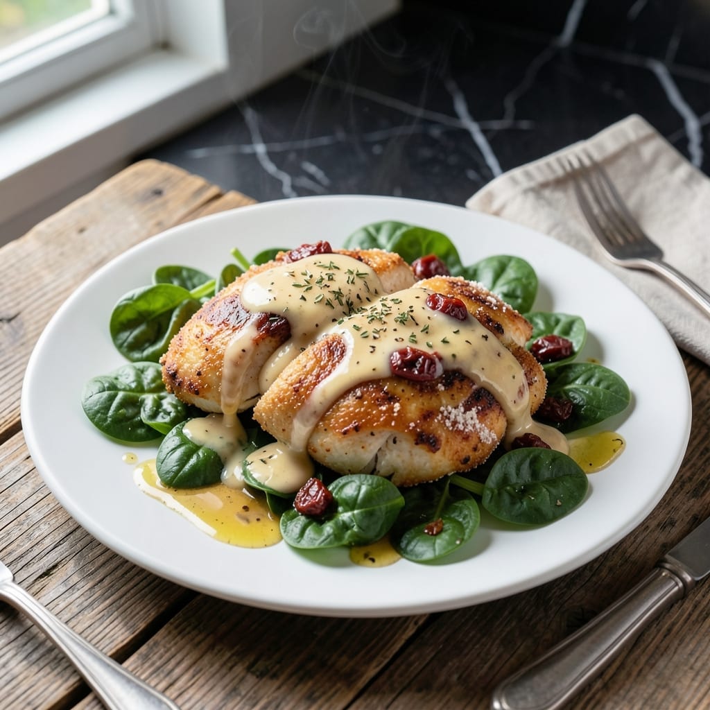 Marry Me Chicken Recipe With Spinach: Creamy Garlic Parmesan Sauce with Wilted Greens