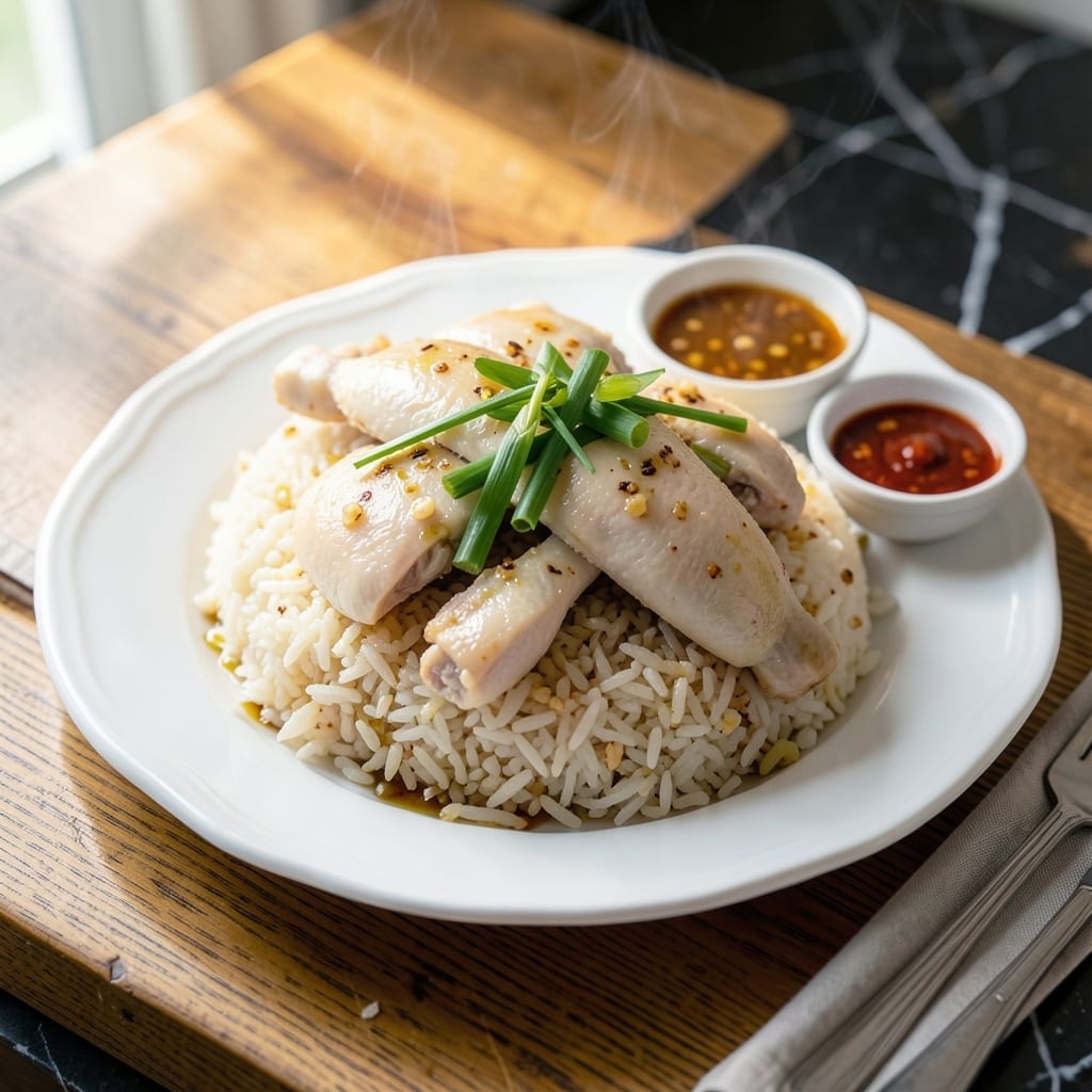 Hainanese Chicken Rice Recipe Tasty: Silky Poached Chicken With Fragrant Jasmine Rice