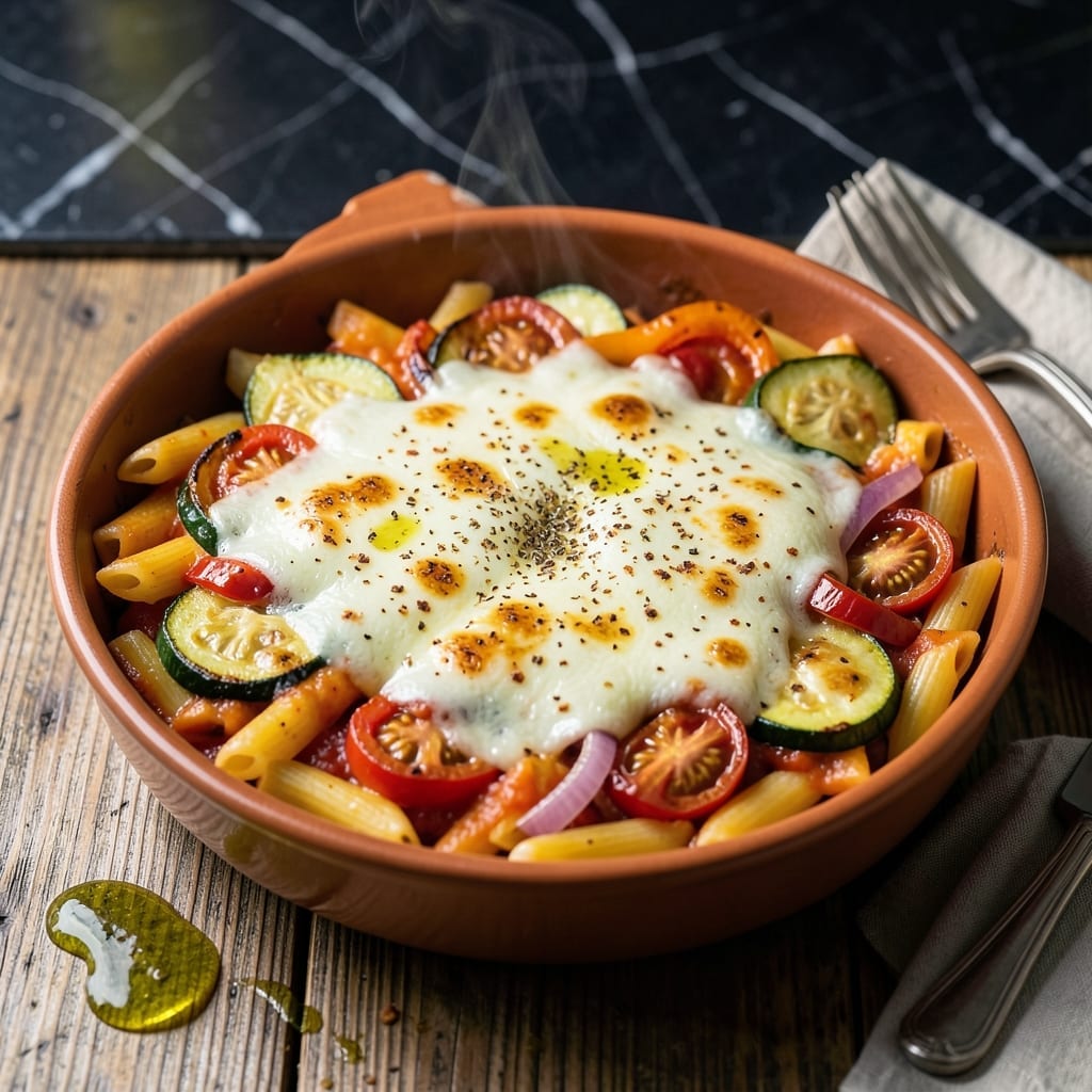 Italian Pasta Bake Recipe Vegetarian: Layers of Herb-Infused Cheese and Garden Veggies