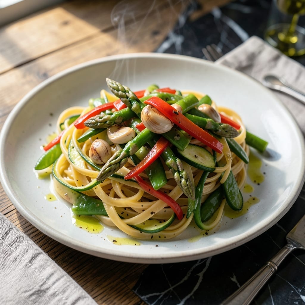 Pasta Primavera Recipe White Wine: Spring Veggie Medley in a Creamy Sauce