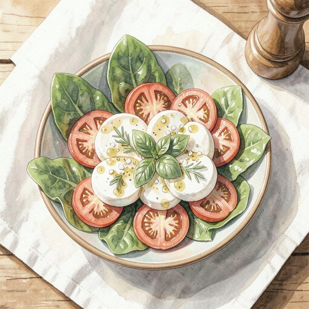 Caprese Salad Recipe With Lettuce: Fresh Basil and Tomato Layers