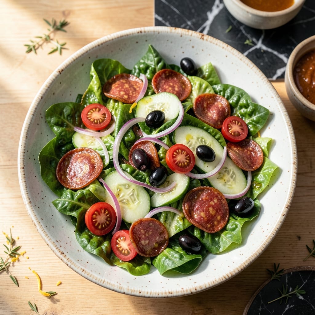 Italian Salad Recipe With Pepperoni: Zesty Mediterranean Medley With Spicy Bite