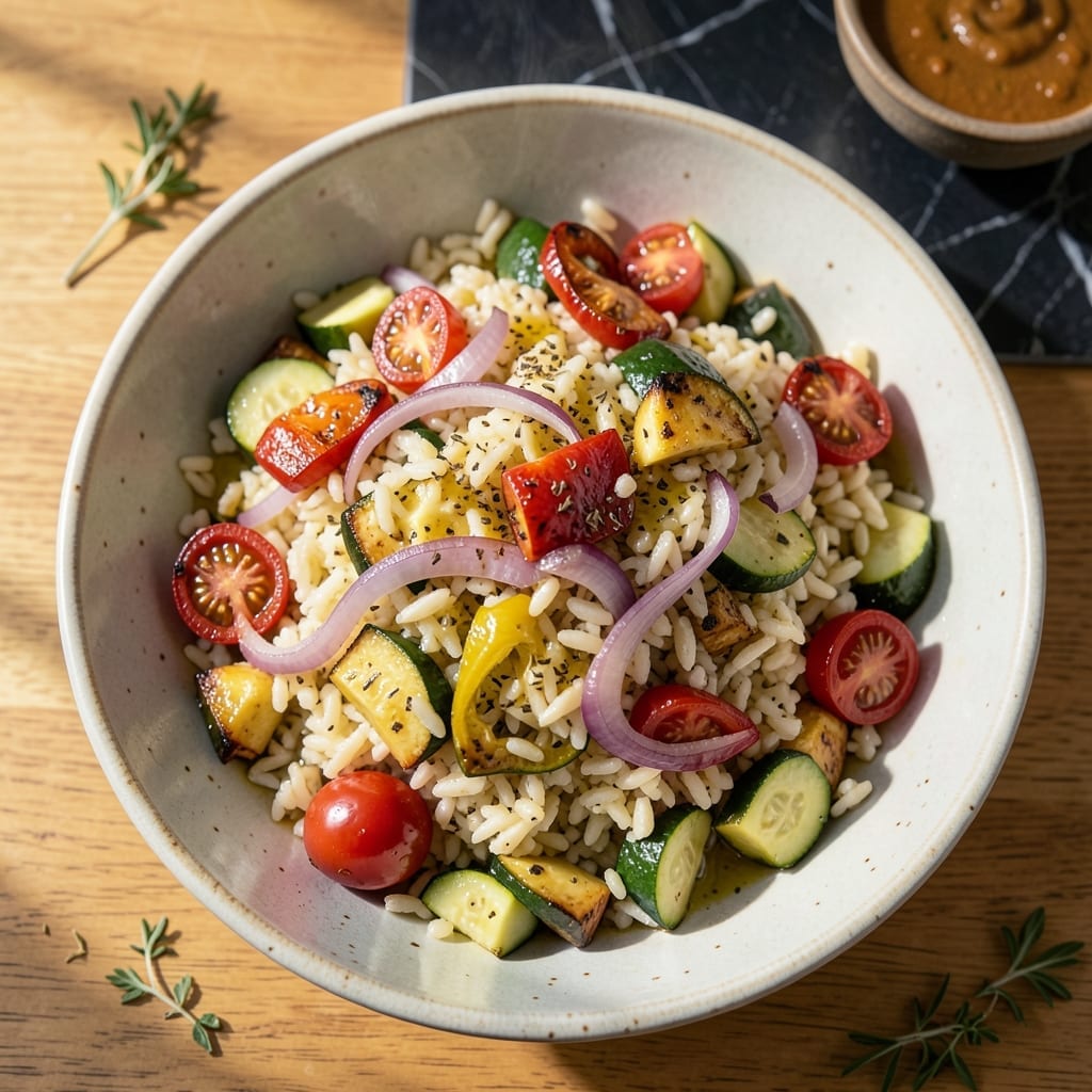 Recipe For Orzo Salad With Roasted Vegetables: Mediterranean Vibrancy in a Bowl