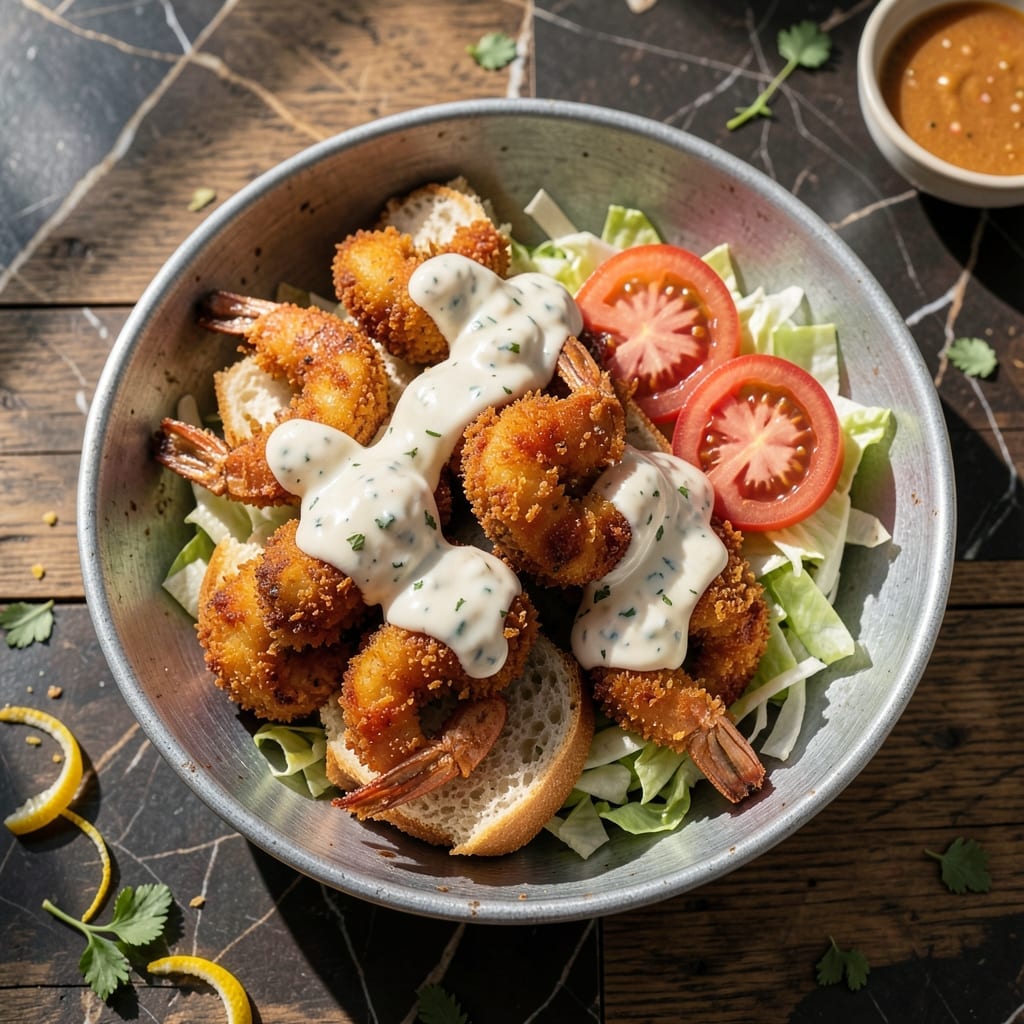 Recipe for Shrimp PoBoy: Crispy Fried Shrimp on Fresh French Bread