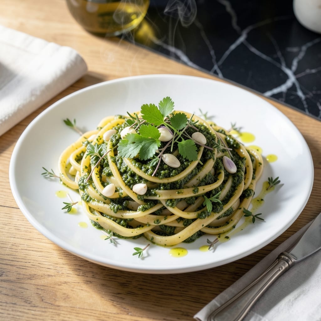 Pasta Recipe 940011: Fresh Noodles With Garden Herb Sauce