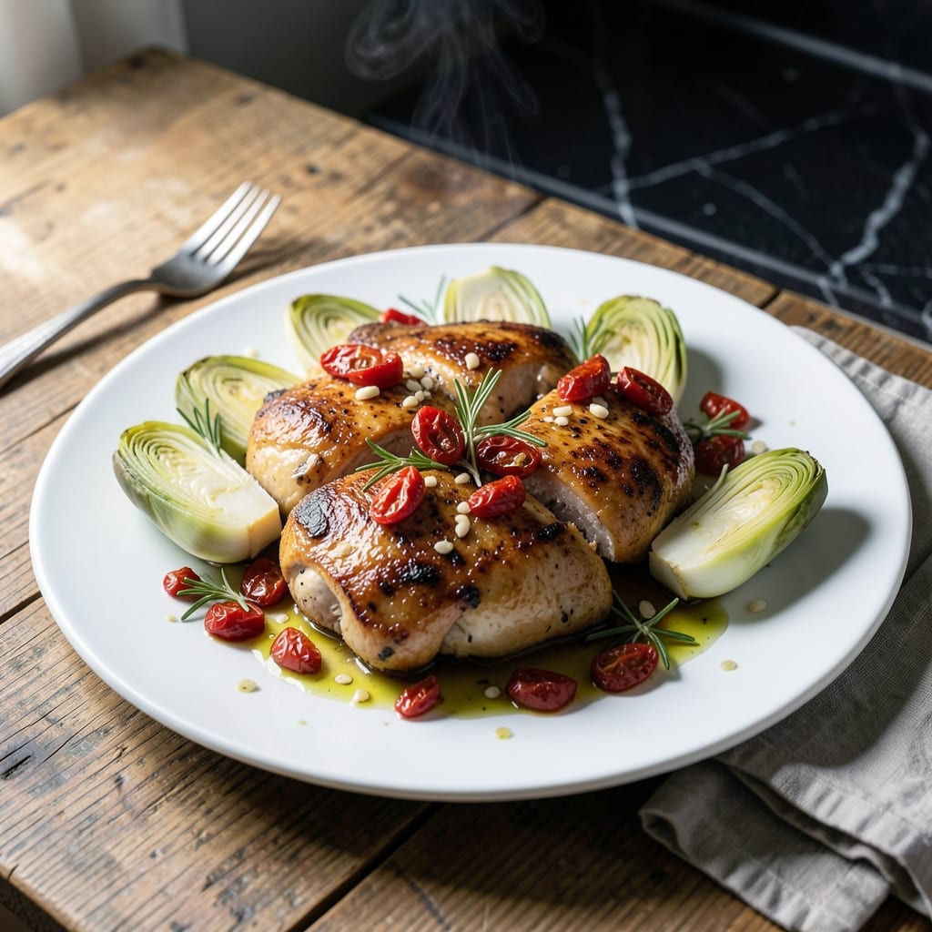 Recipe Chicken Artichoke Hearts Sun-Dried Tomatoes: Mediterranean One-Pan Dinner