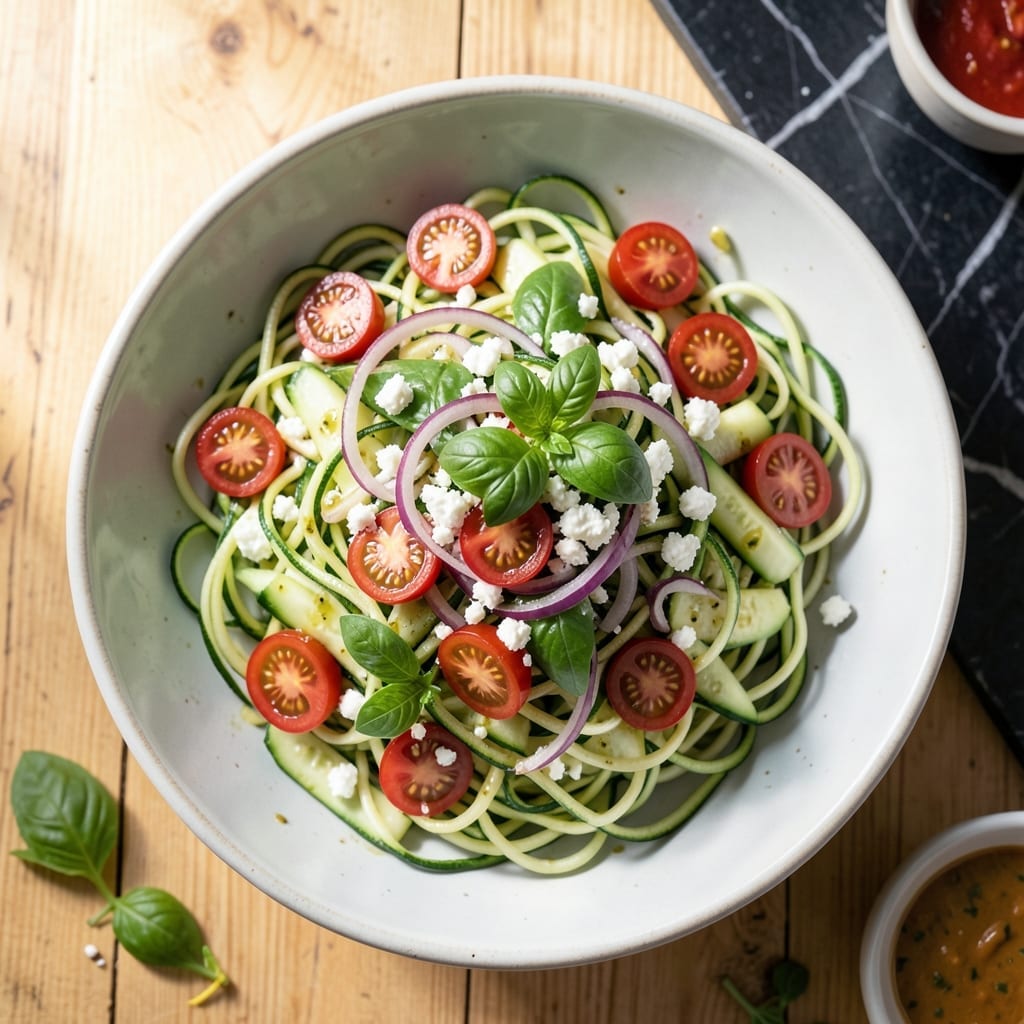 Recipe For Zucchini Noodle Salad: Light and Fresh Garden Ribbons Recipe For Zucchini Noodle Salad: Light and Fresh Garden Ribbons