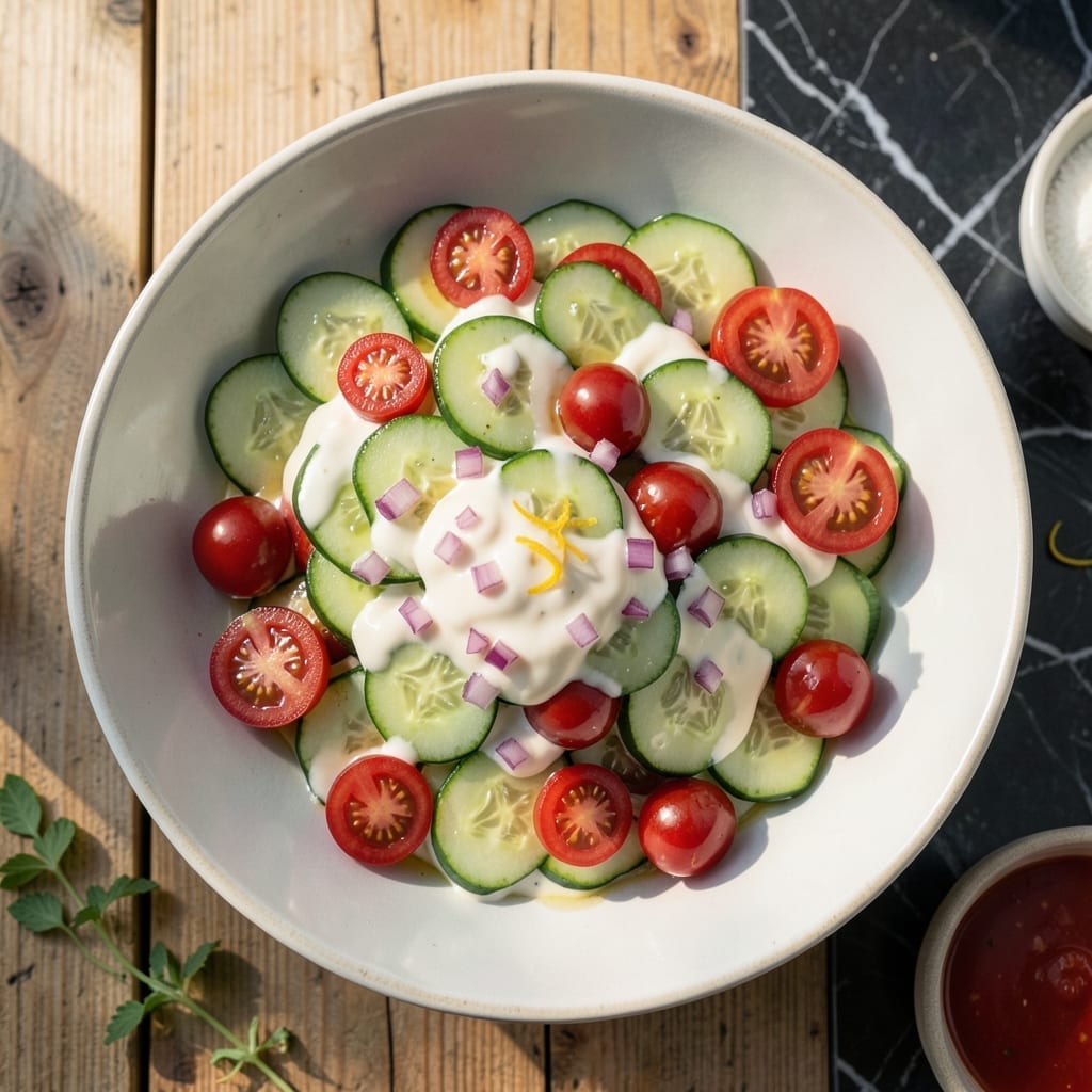 Cucumber Tomato Salad Recipe With Mayo: Creamy Garden Freshness With a Zing Cucumber Tomato Salad Recipe With Mayo: Creamy Garden Freshness With a Zing