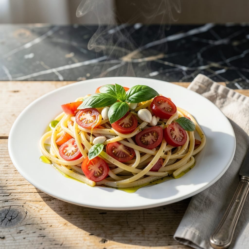 Pasta Recipe 710752: Al Dente Bites With Fresh Tomato Basil Sauce