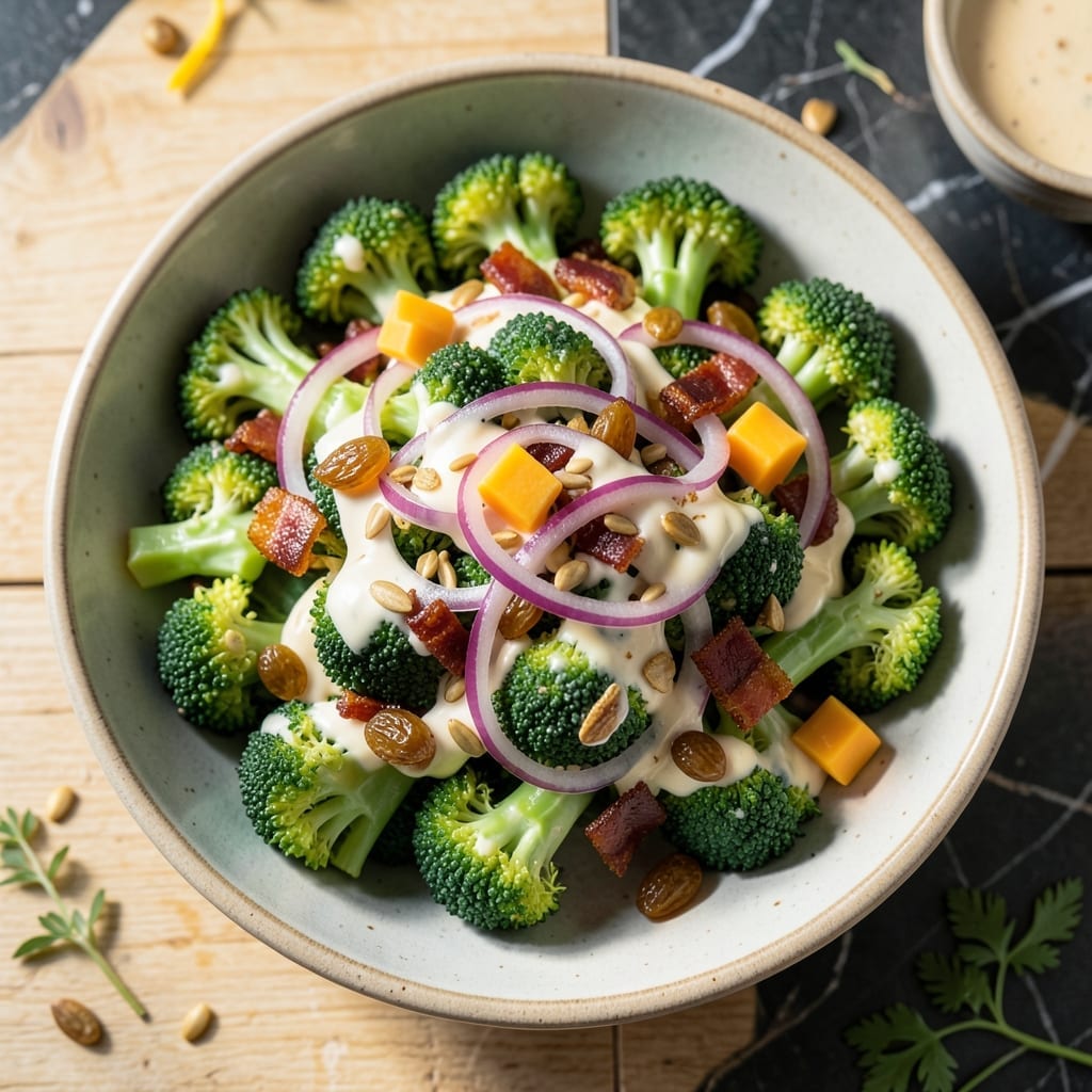 Broccoli Salad Recipe With Miracle Whip: Sweet Raisins and Crunchy Bacon