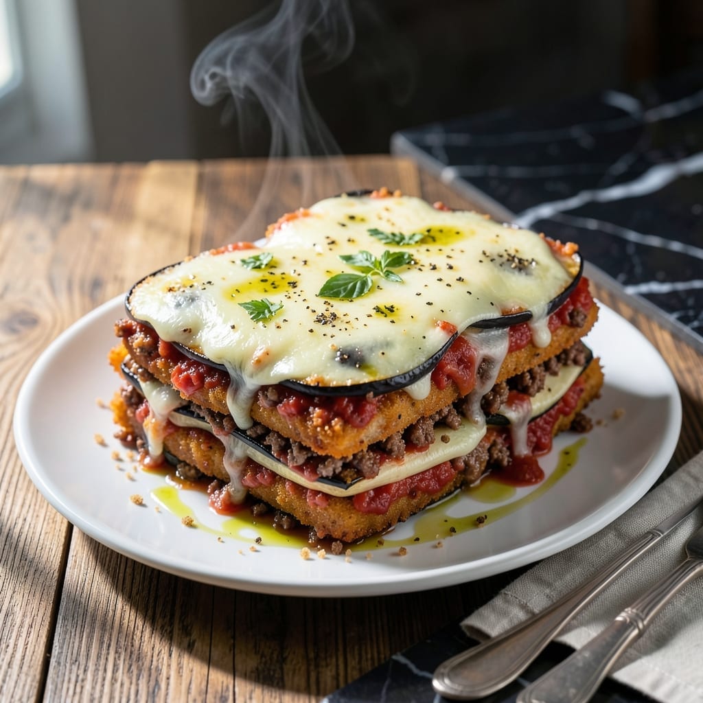 Eggplant Parmesan Recipe With Ground Beef: Hearty Italian Layers in One Dish Eggplant Parmesan Recipe With Ground Beef: Hearty Italian Layers in One Dish