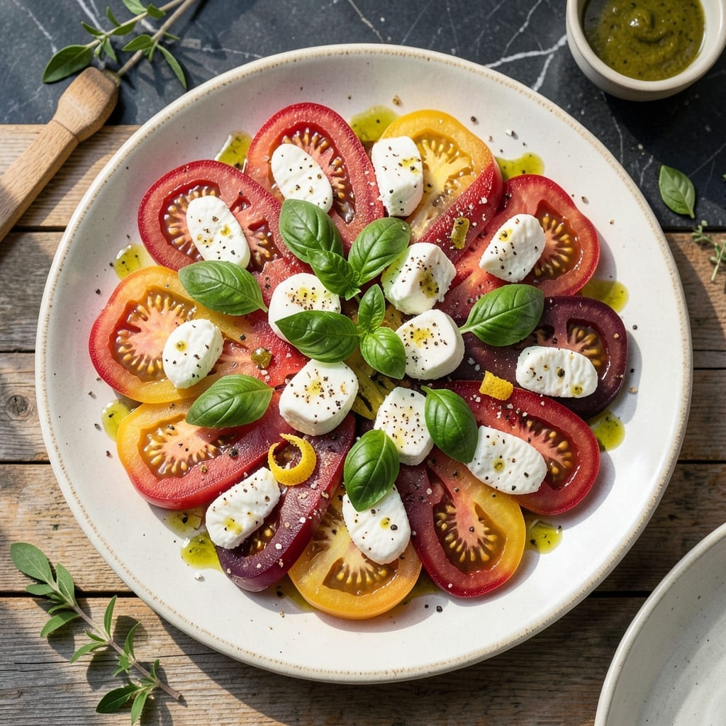 Jamie Oliver's Tomato and Mozzarella Salad Recipe: Heirloom Tomatoes Meet Creamy Bufala