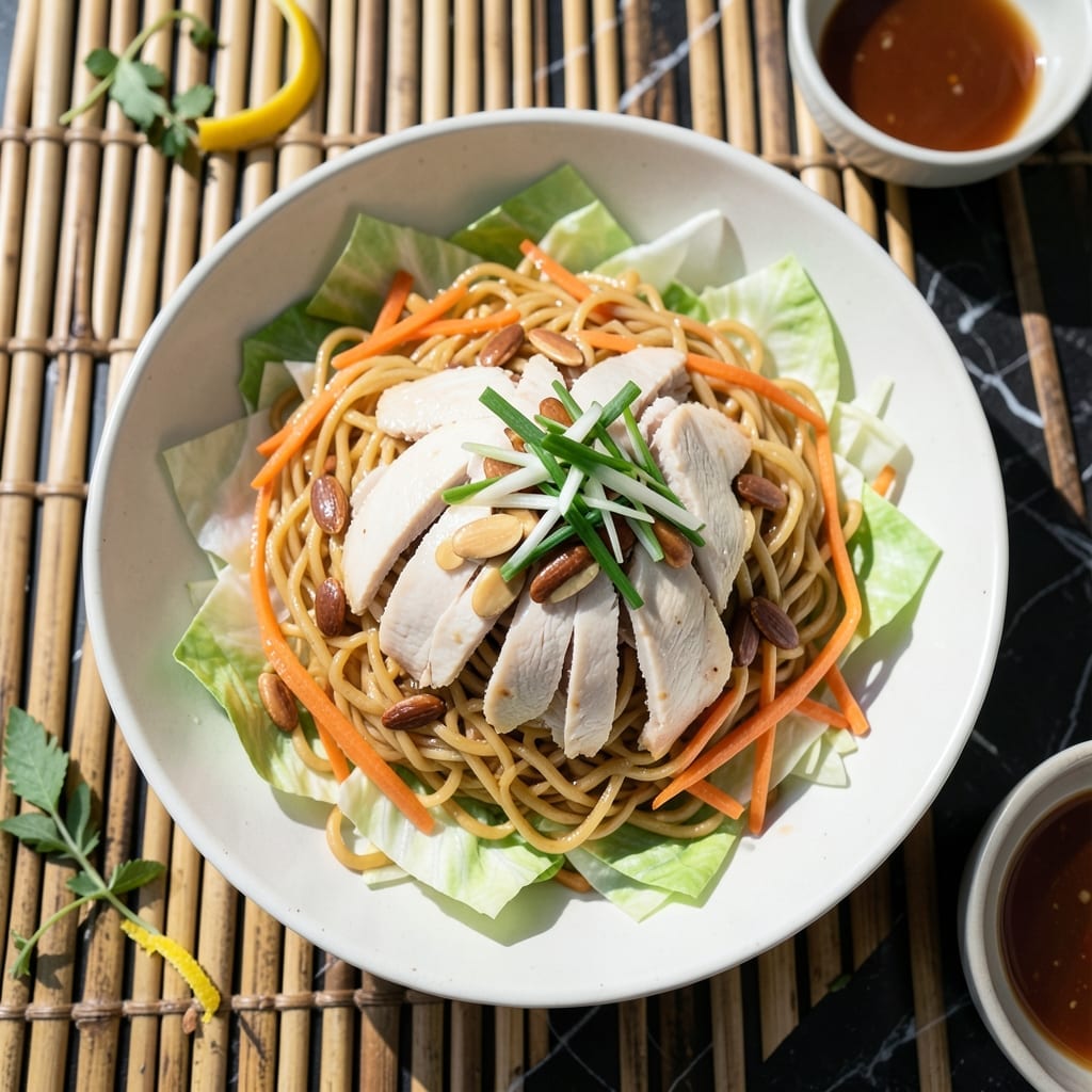Asian Chicken Salad Recipe With Ramen Noodles: Crunchy Sesame Almond Fusion