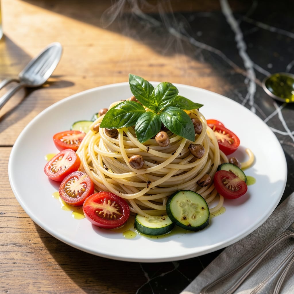 Pasta Recipe 94515: Al Dente Perfection With Garden-Fresh Ingredients