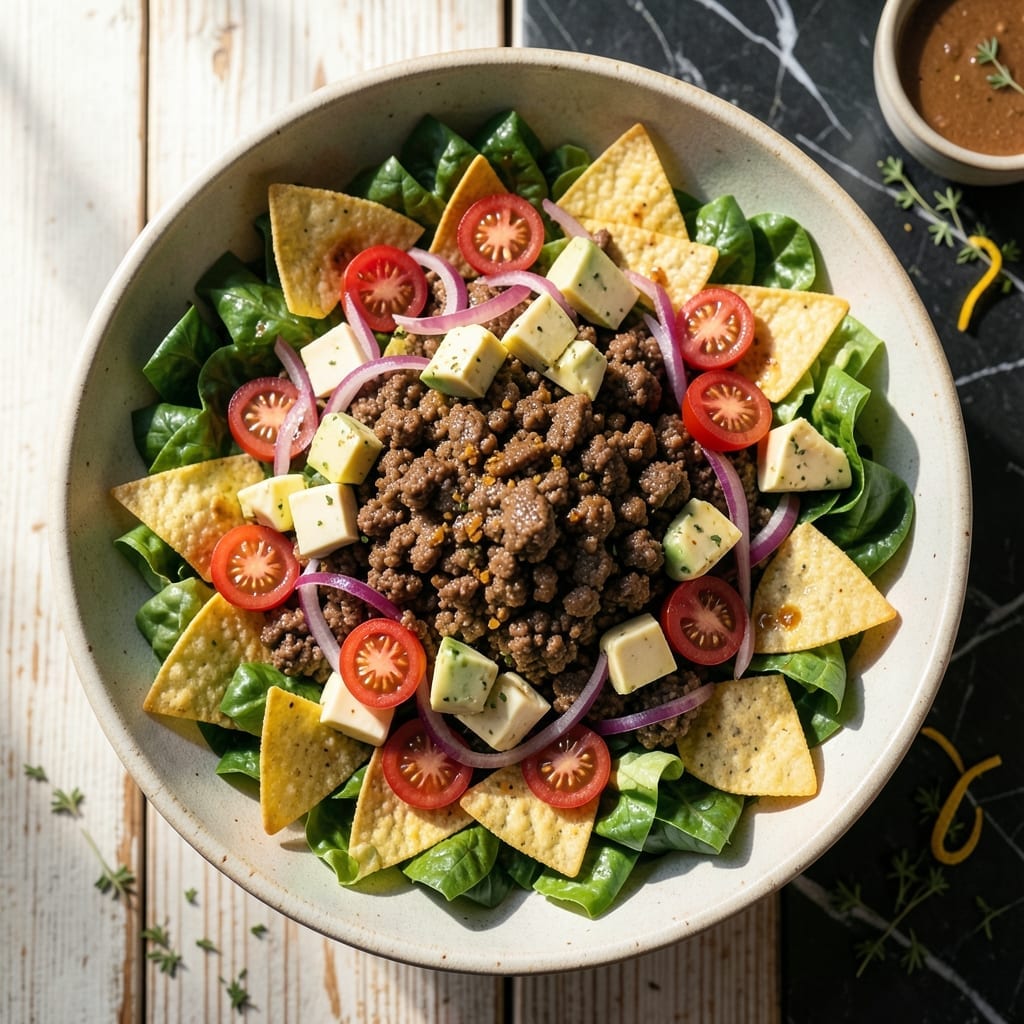 Traditional Taco Salad Recipe With Ground Beef: Southwestern Layers in One Bowl