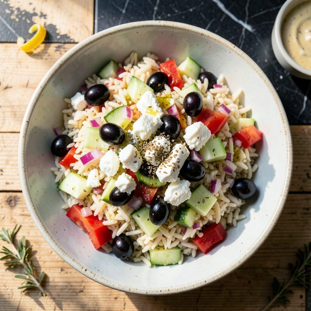 Greek Rice Salad Recipe Feta Cheese: Bright Mediterranean Crunch With Herbs