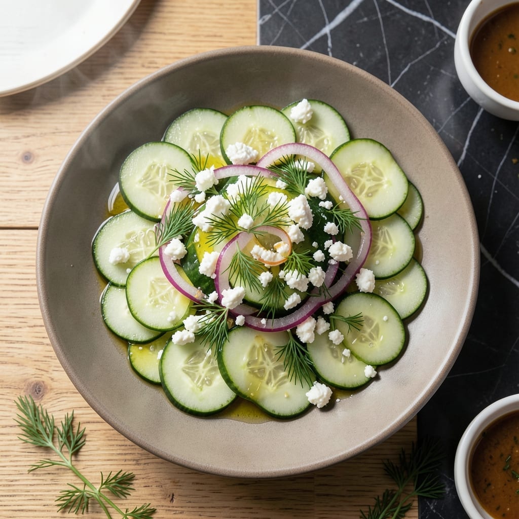 Cucumber Salad Recipe With Cheese: Cool Crisp Layers With Creamy Feta