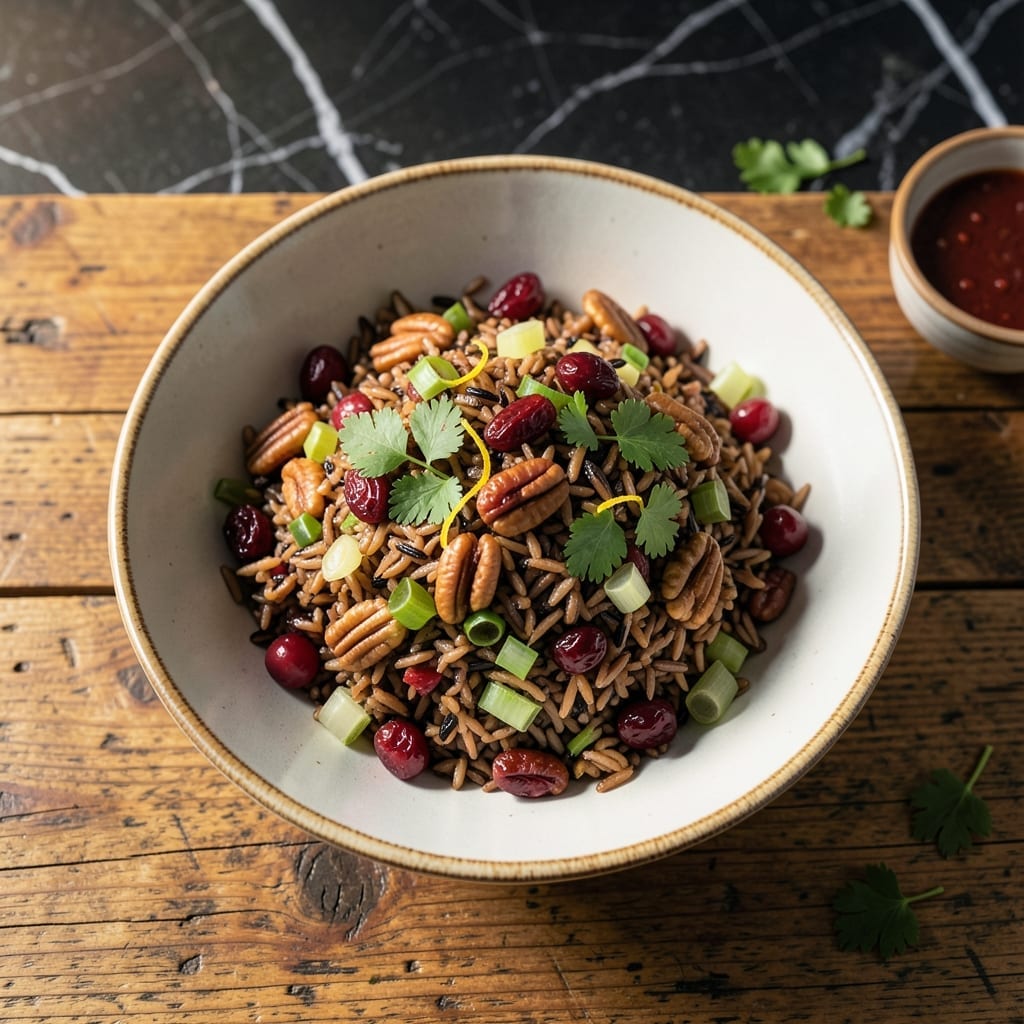 Recipe for Wild Rice Salad With Cranberries: Nutty Chew With Tart Sweetness