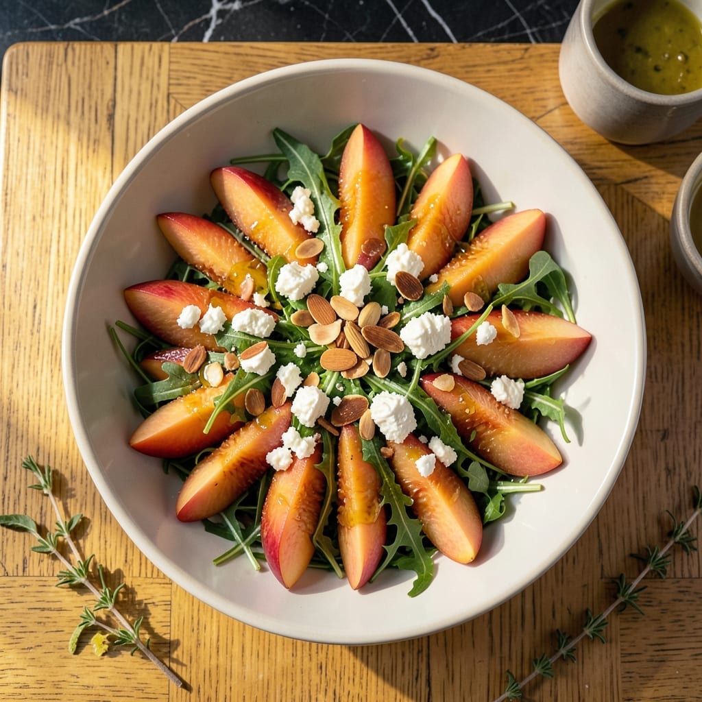 Recipe For Nectarine Salad: Summer Sweetness With Herb-Kissed Greens Recipe For Nectarine Salad: Summer Sweetness With Herb-Kissed Greens