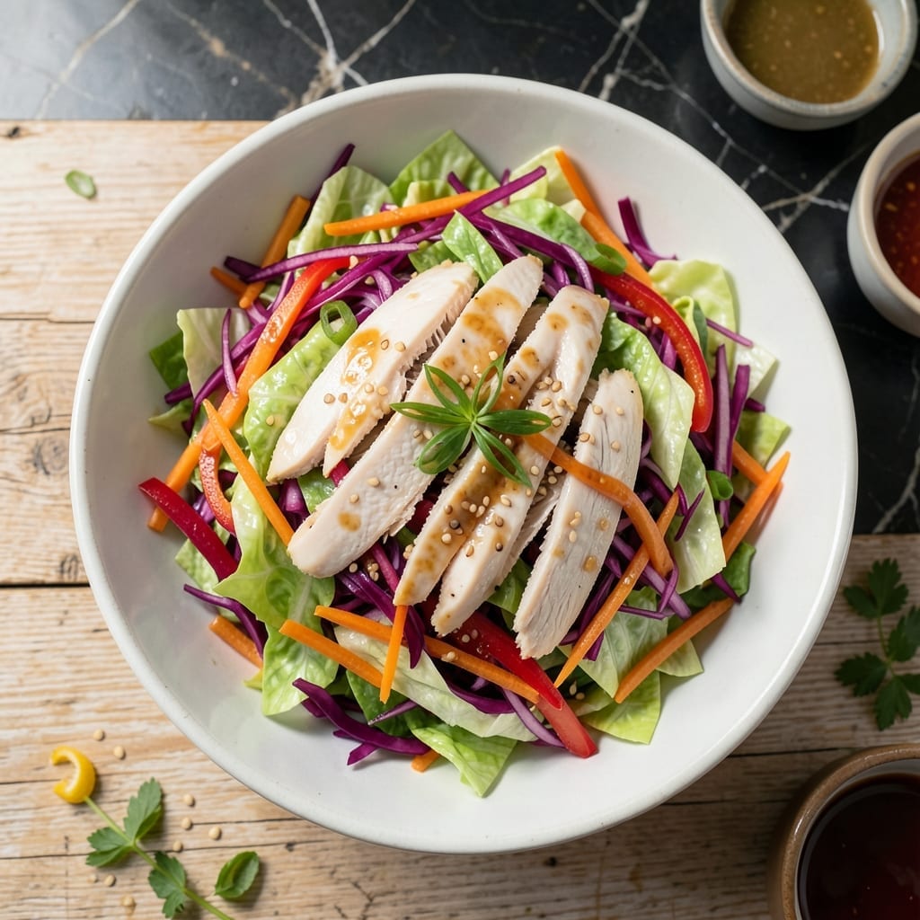Chinese Chicken Salad Recipe Healthy: Crunchy Veggies and Light Sesame Dressing