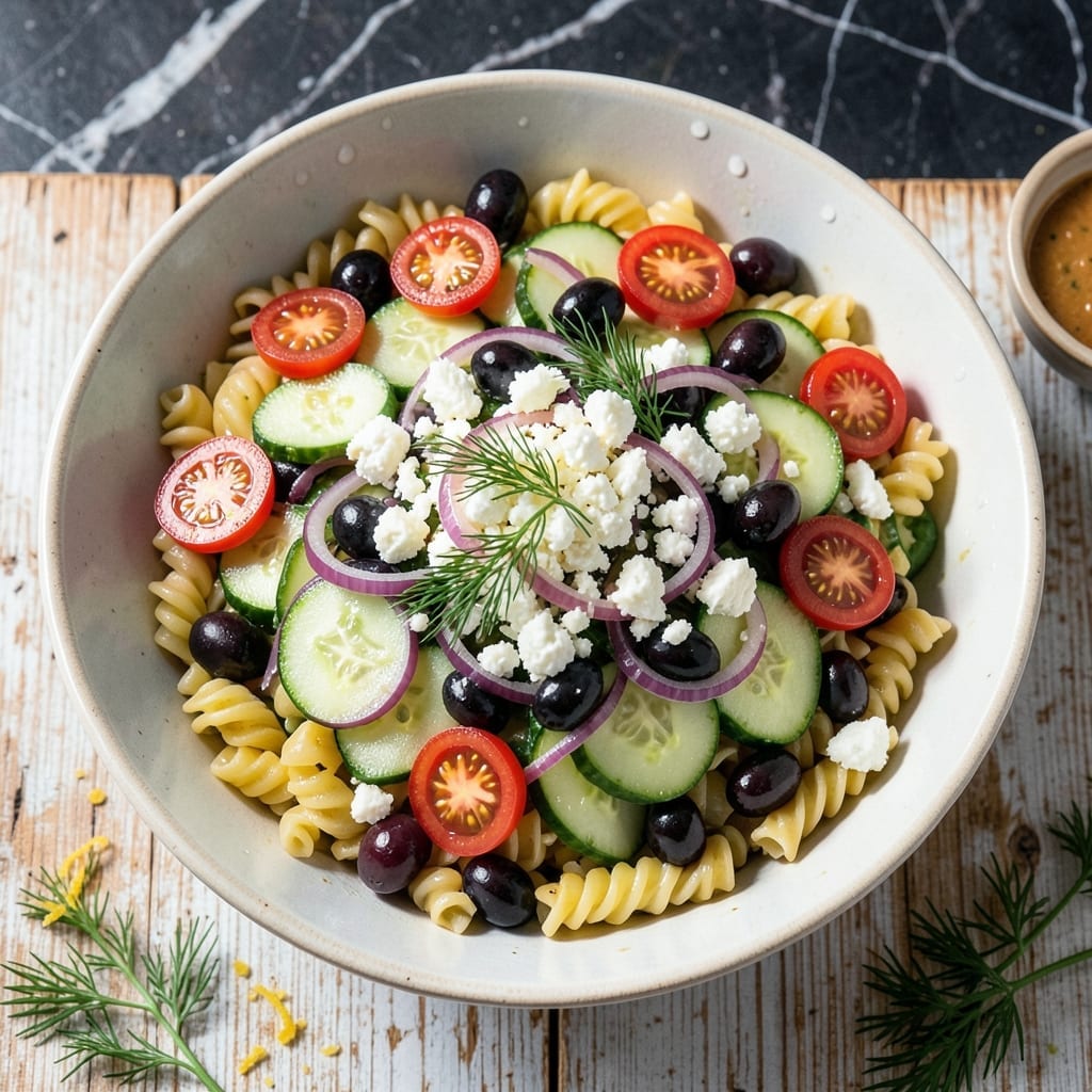 Greek Pasta Salad Recipe Lemon Dill: Bright Mediterranean Flavors in Every Forkful