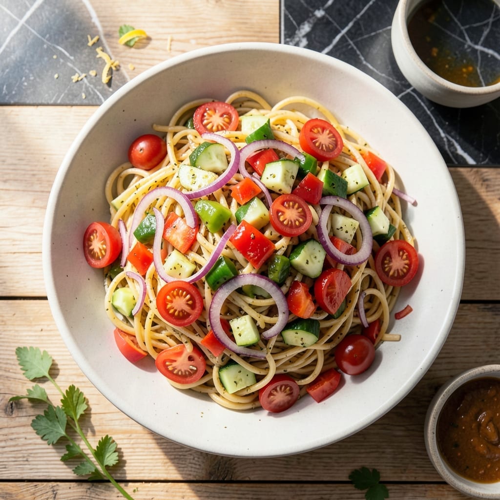 Recipe For Summer Spaghetti Salad: Chilled Garden Freshness in Every Forkful