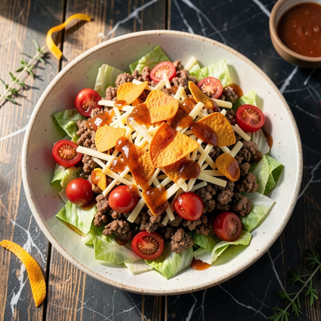 Taco Salad Recipe With Doritos and French Dressing: Crunchy Tex-Mex Bowl in Minutes