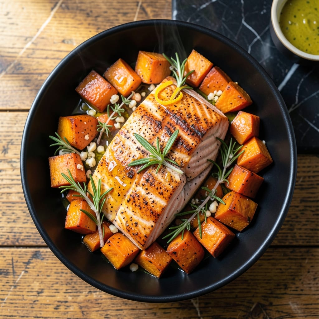 Nature's Recipe Salmon Sweet Potato: Omega-Rich Bowl with Roasted Sweetness