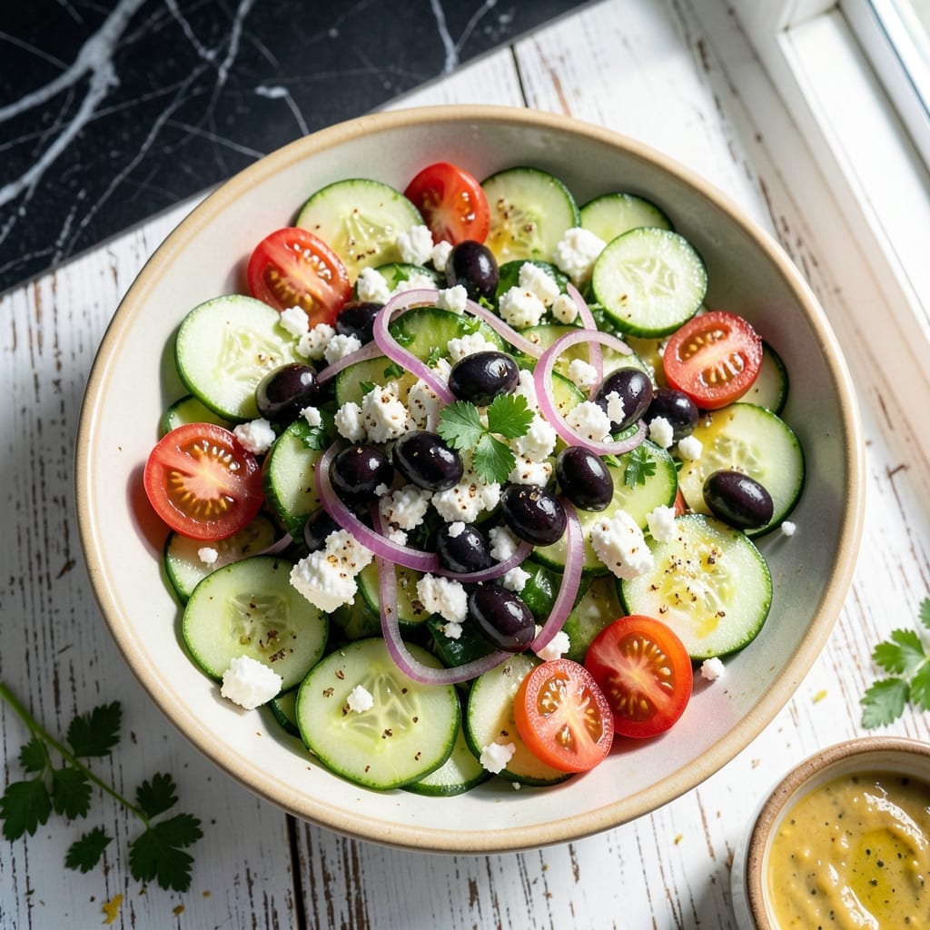 Greek Cucumber Salad Recipe With Feta: Refreshing Mediterranean Crunch Greek Cucumber Salad Recipe With Feta: Refreshing Mediterranean Crunch
