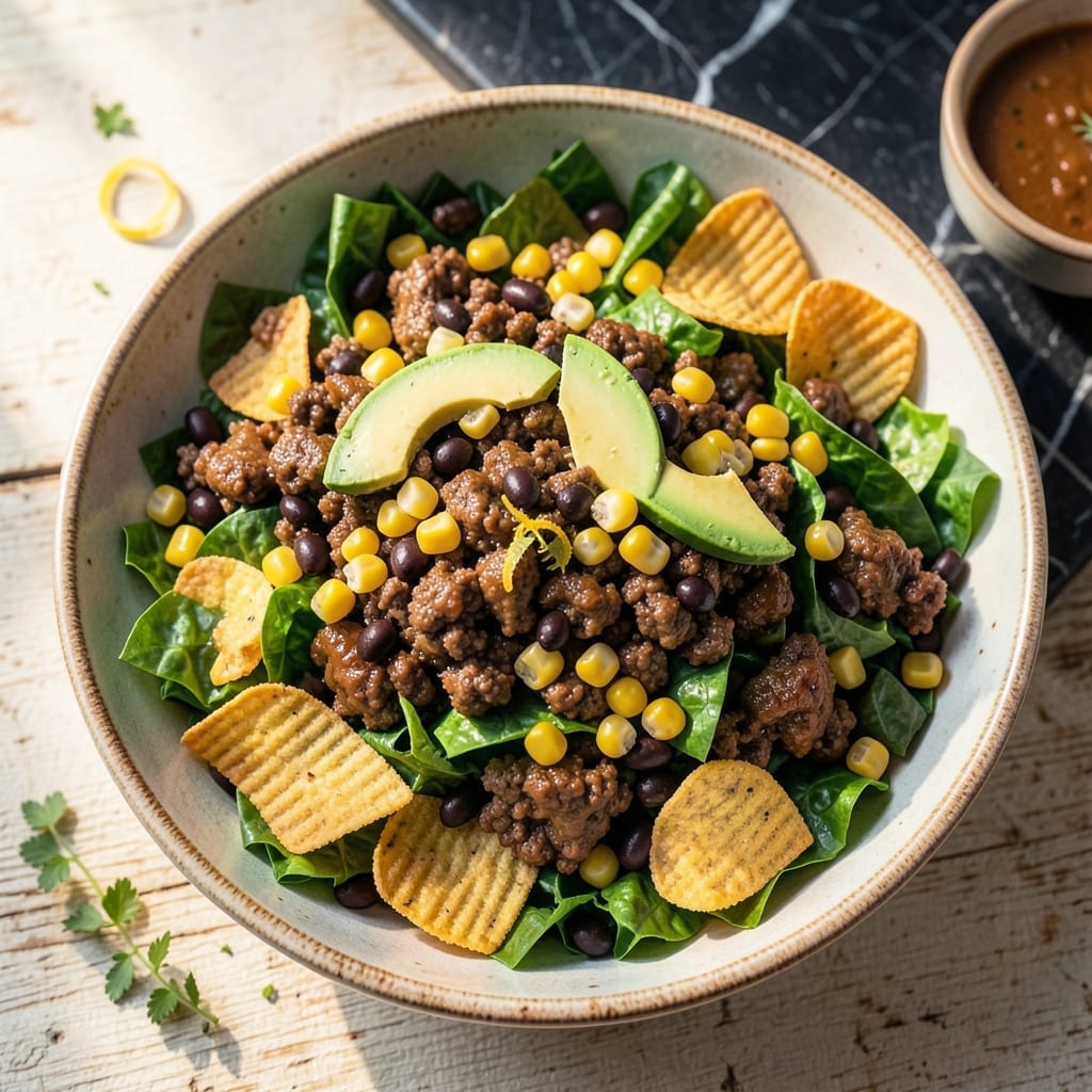 The Very Best Taco Salad Recipe With Ground Beef: Fiesta in a Bowl
