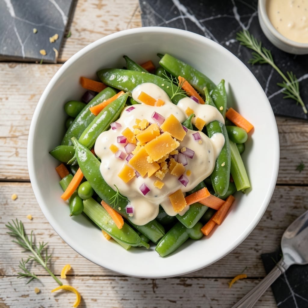 Old Fashioned Sweet Pea Salad Recipe With Mayonnaise: Classic Creamy Picnic Side