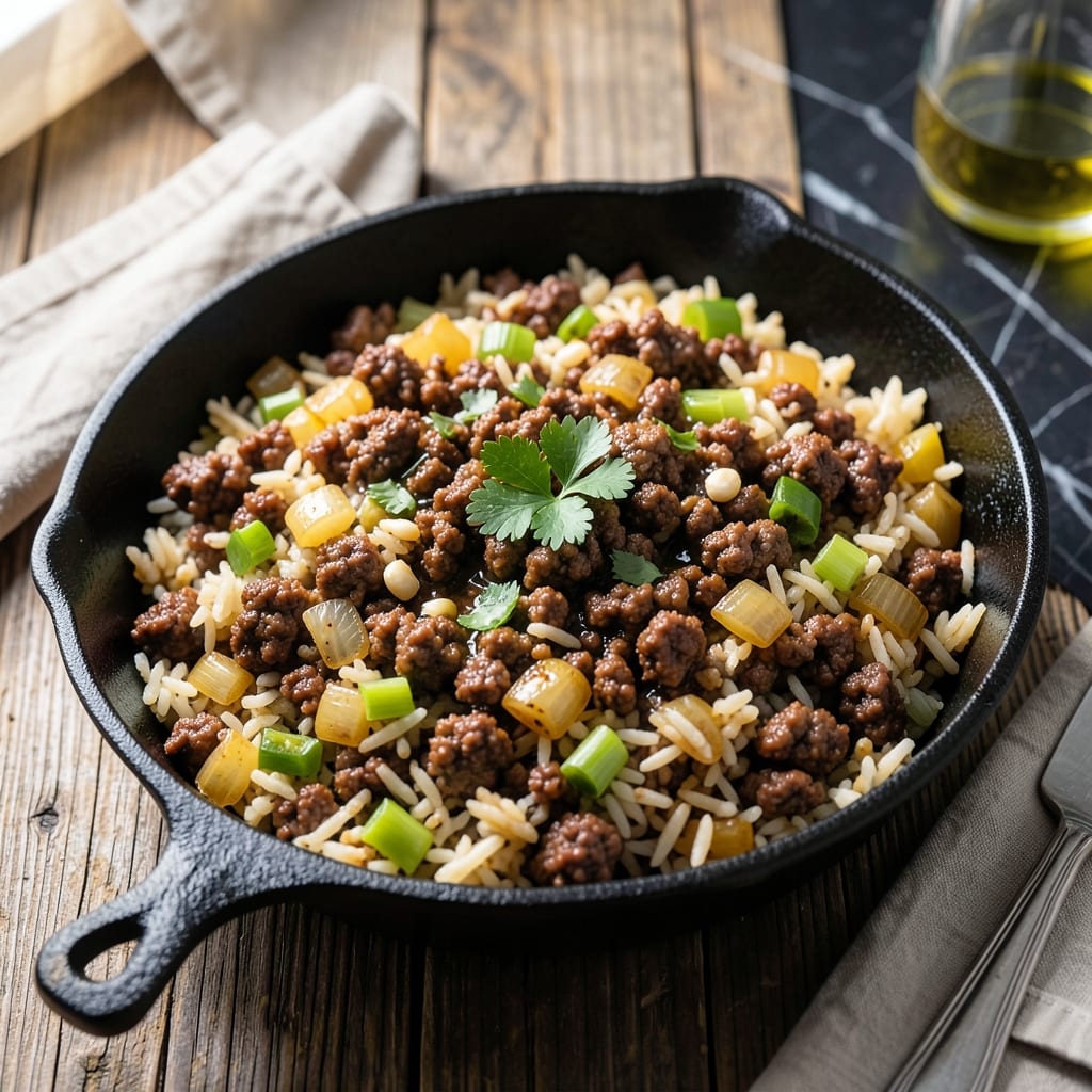 Quick Easy Dirty Rice Recipe With Ground Beef: Cajun Spiced One-Pot Meal Quick Easy Dirty Rice Recipe With Ground Beef: Cajun Spiced One-Pot Meal