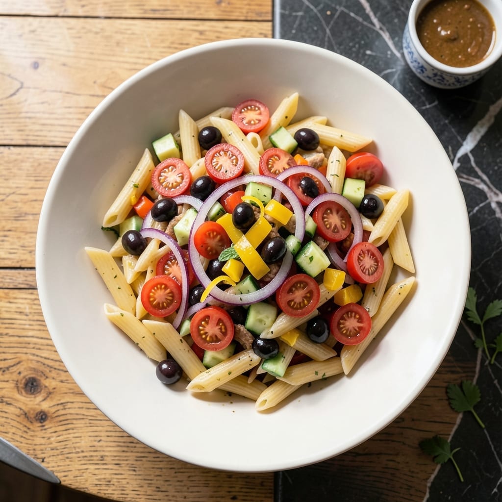 Pasta Salad Recipe No Mayo: Vibrant Garden Medley With Zesty Dressing