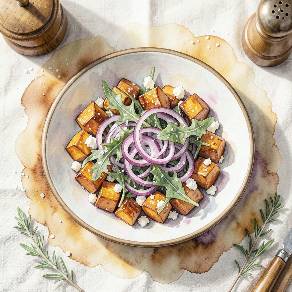Winter Salad Recipe Sweet Potato: Roasted Warmth Over Peppery Greens