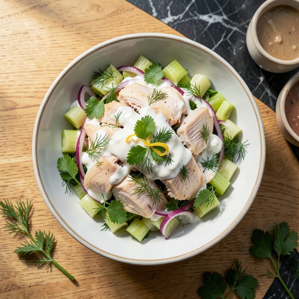 Healthy Chicken Salad Recipe High Protein: Greek Yogurt Base With Herbs
