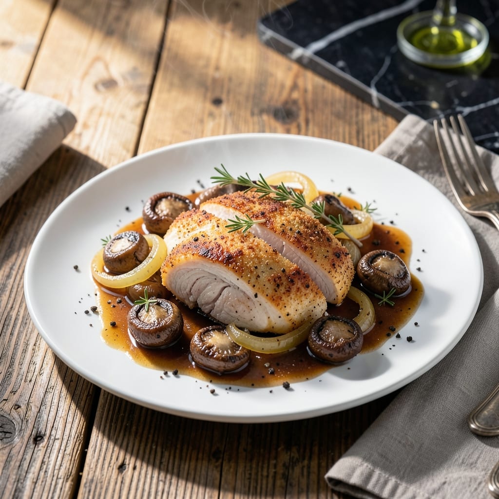 Hunters Chicken Recipe Cooking Method: Skillet-Seared With Mushroom Gravy