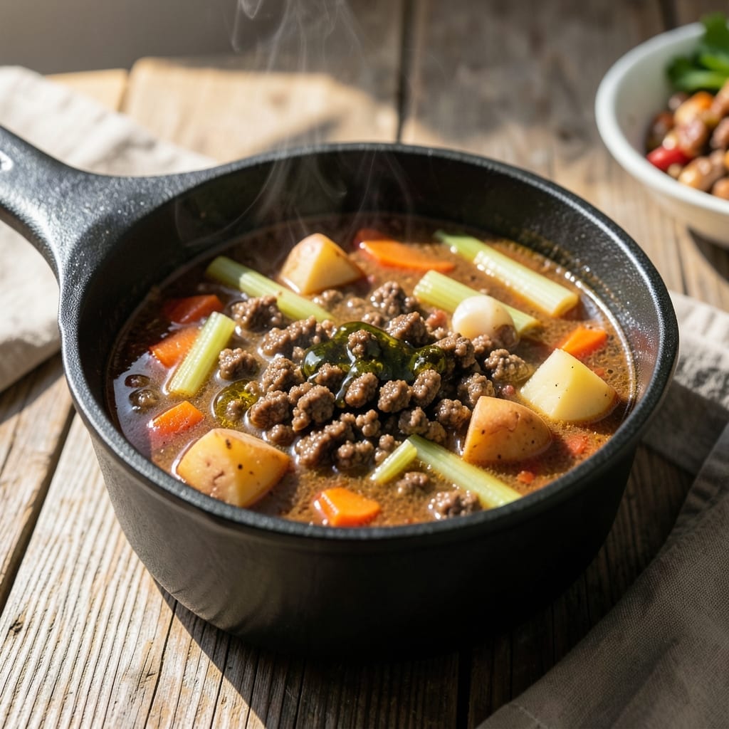 Hamburger Soup Recipe Best of Bridge: Hearty Ground Beef and Veggie Bowl