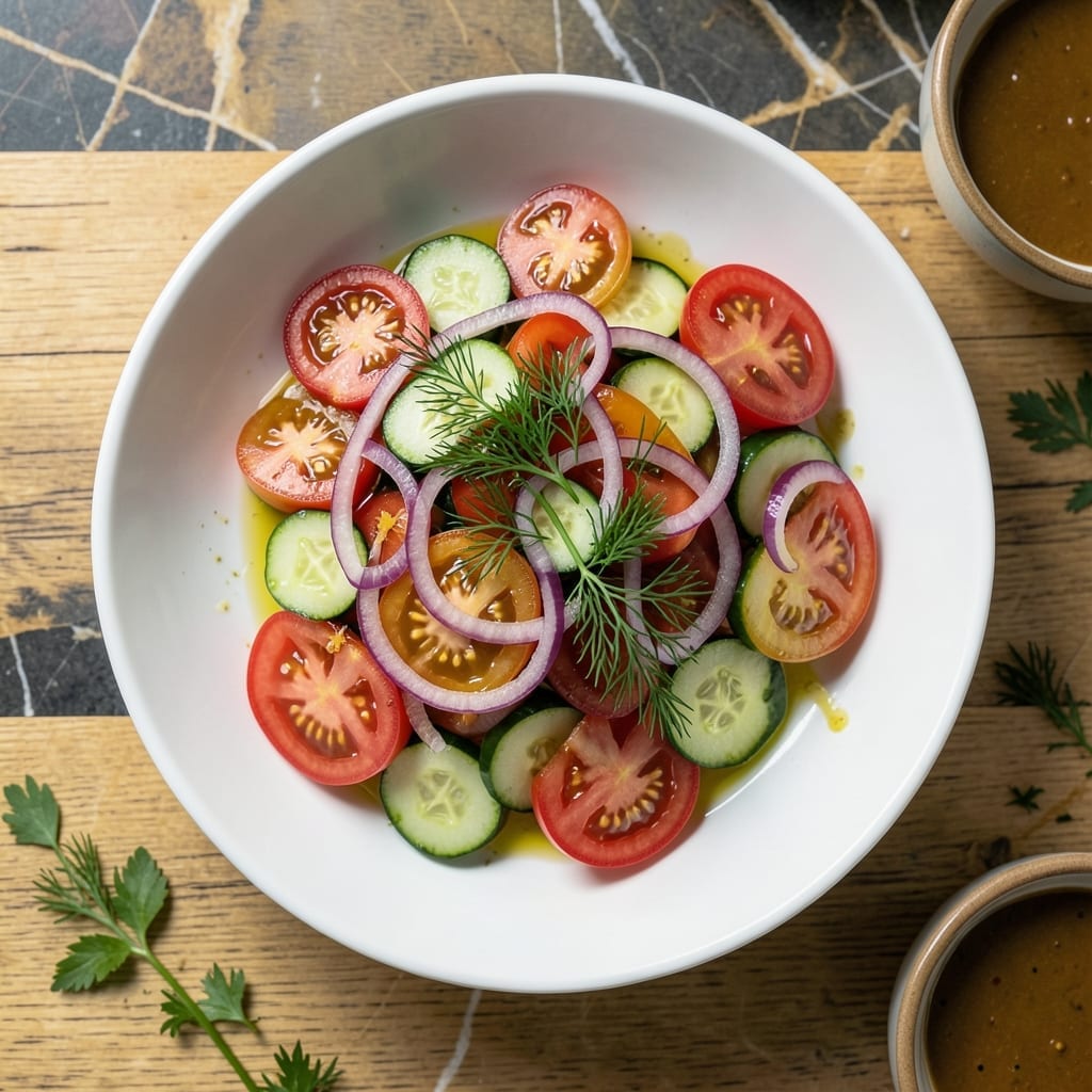 Recipe for Tomato, Cucumber and Red Onion Salad: Refreshing Garden Crunch Recipe for Tomato, Cucumber and Red Onion Salad: Refreshing Garden Crunch