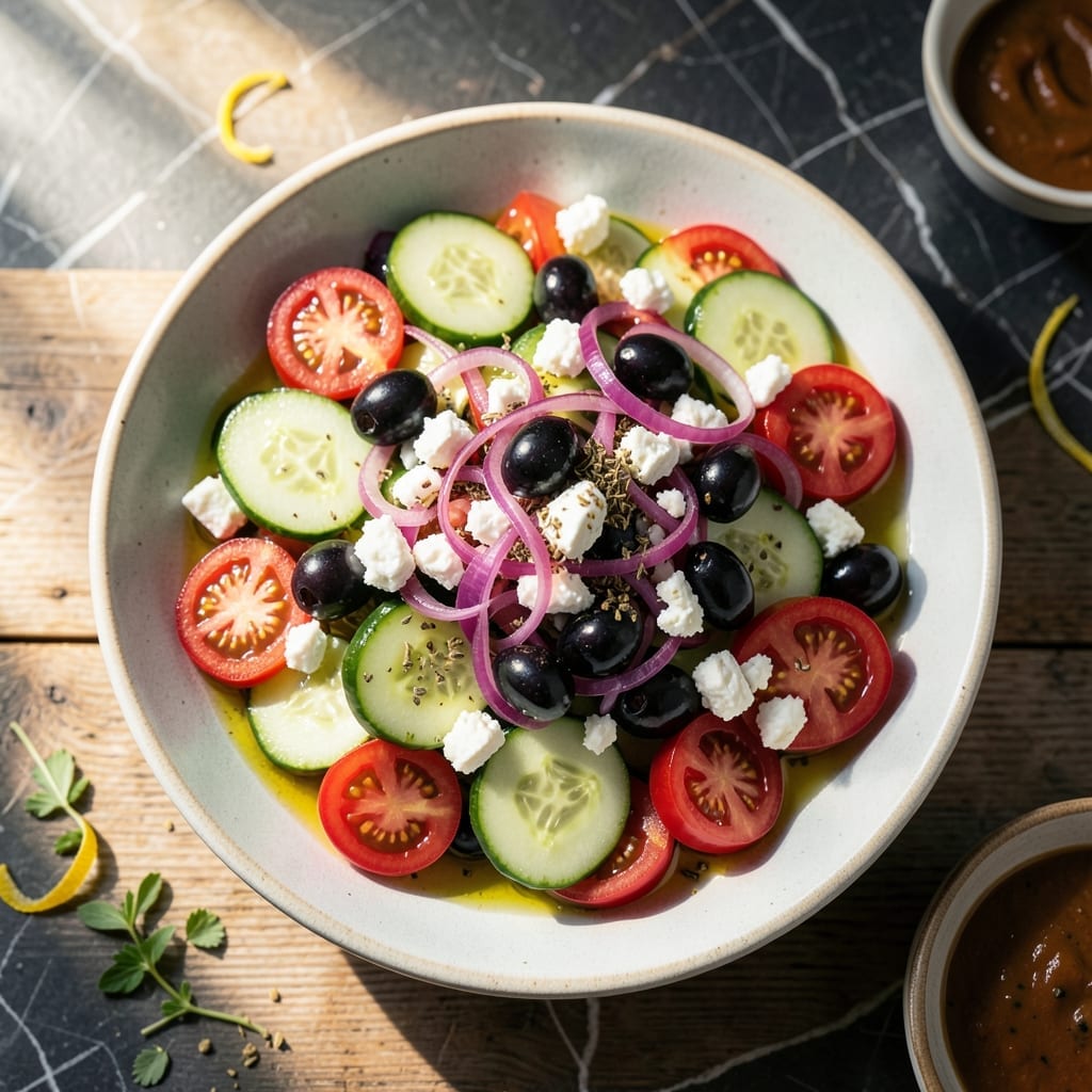 Greek Salad Recipe UK: Classic Crisp Vegetables With Feta and Olives Greek Salad Recipe UK: Classic Crisp Vegetables With Feta and Olives