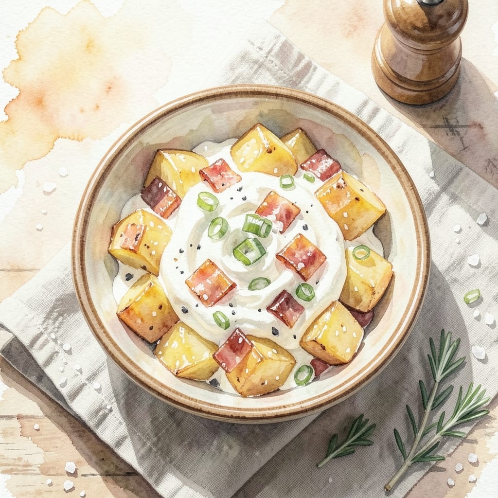 Baked Potato Salad Recipe With Sour Cream: Creamy Chunky Picnic Classic