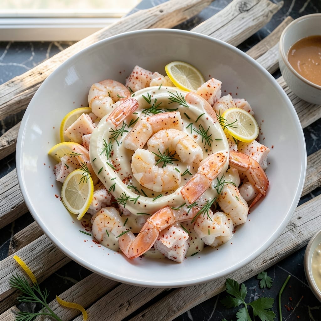 Seafood Salad Recipe With Real Crabmeat and Shrimp: Briny Sweetness in a Creamy Base