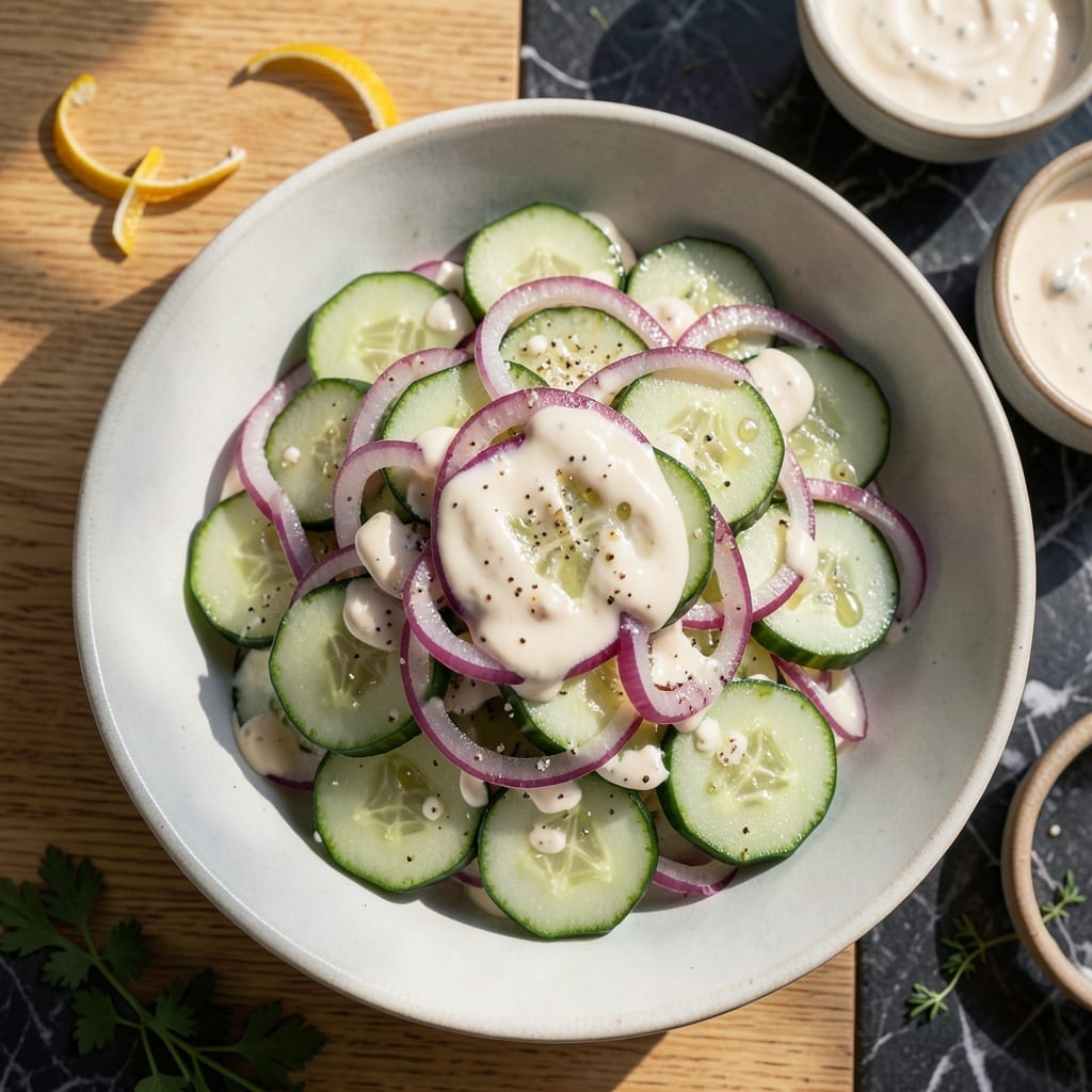 Cucumber and Onion Salad Recipe With Mayo: Crisp Veggies in Cool Creaminess