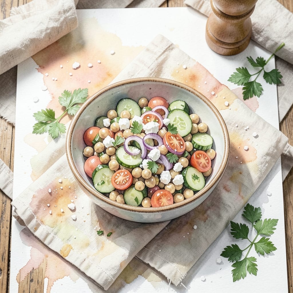Chickpea Salad Recipe With Feta Cheese: Mediterranean Freshness in Every Bite