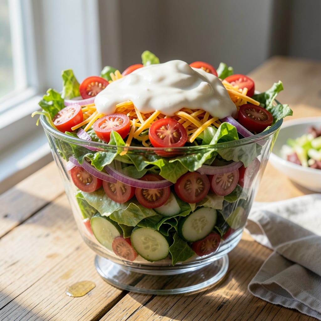 7 layer salad recipe without peas detailed visual guide