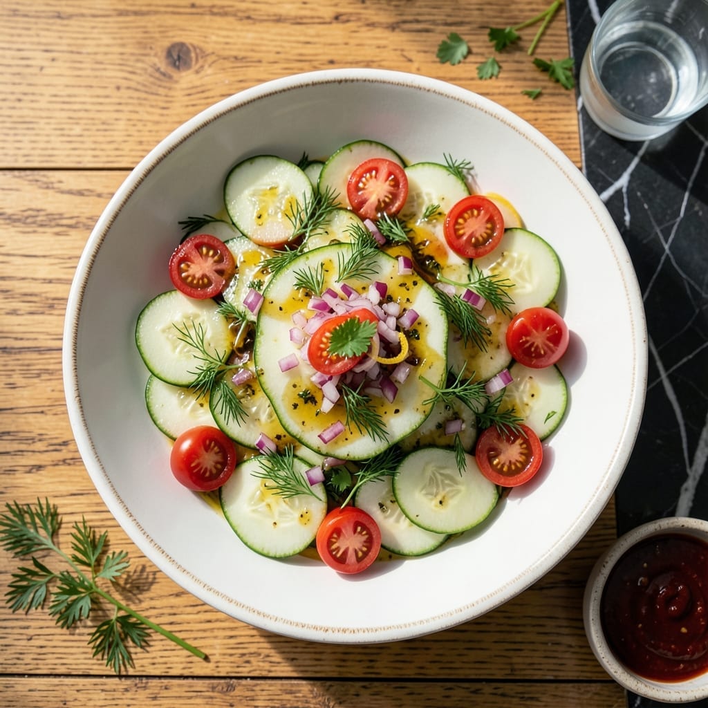 Cucumber Tomato Salad Recipe White Vinegar: Bright Garden Crunch in Minutes