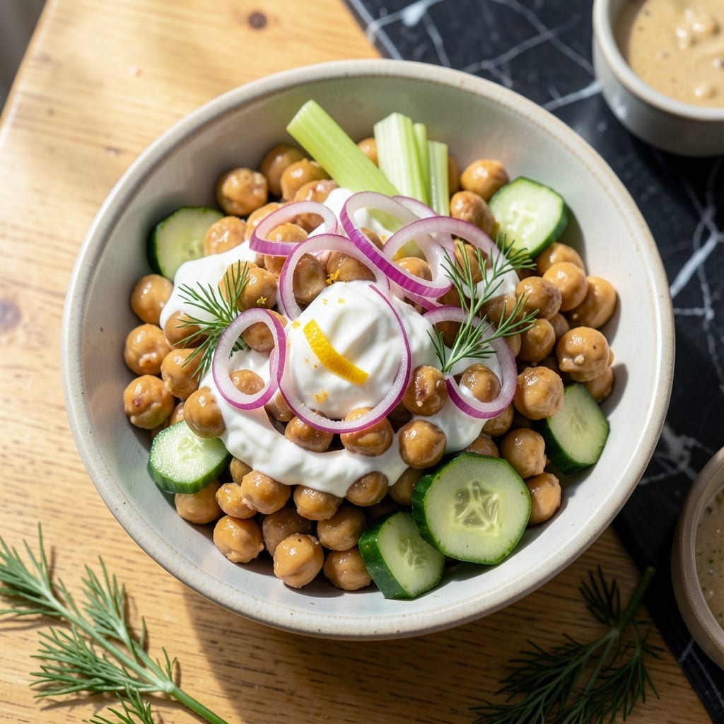 Chickpea Salad Recipe With Greek Yogurt: Protein-Rich Creamy Tang