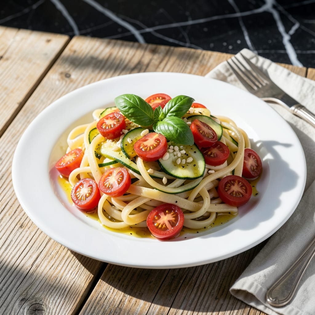 Pasta Recipe 889245: Al Dente Bites With Garden-Fresh Simplicity Pasta Recipe 889245: Al Dente Bites With Garden-Fresh Simplicity