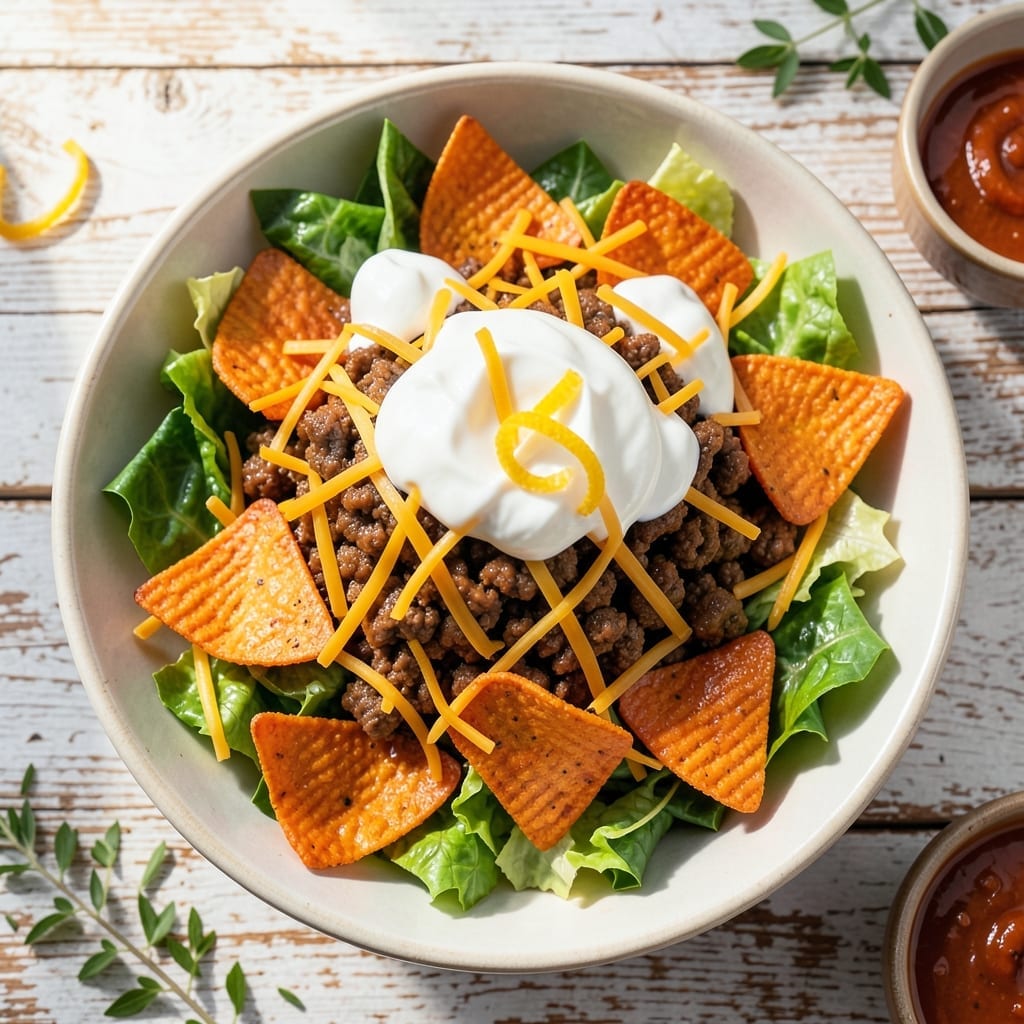 Dorito Taco Salad Recipe Sour Cream: Crunchy Tex-Mex Layers with Cool Creaminess